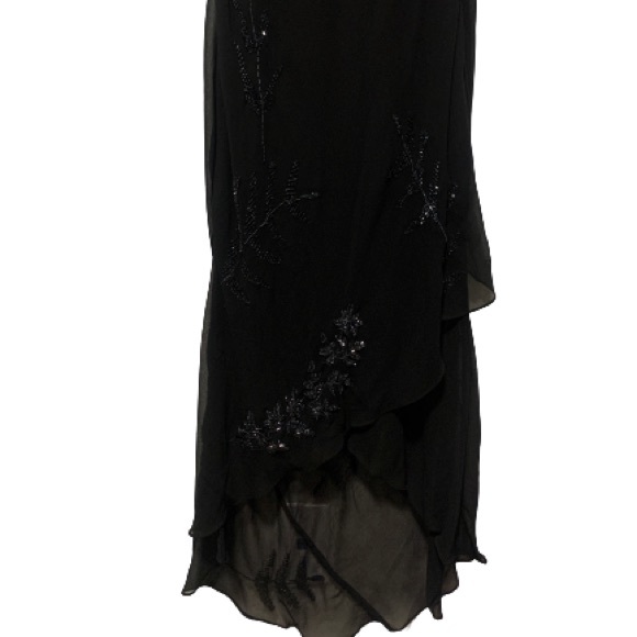 MARINA Floral Deco Beaded Mermaid Gown Black Sz 6 EUC - Picture 11 of 15